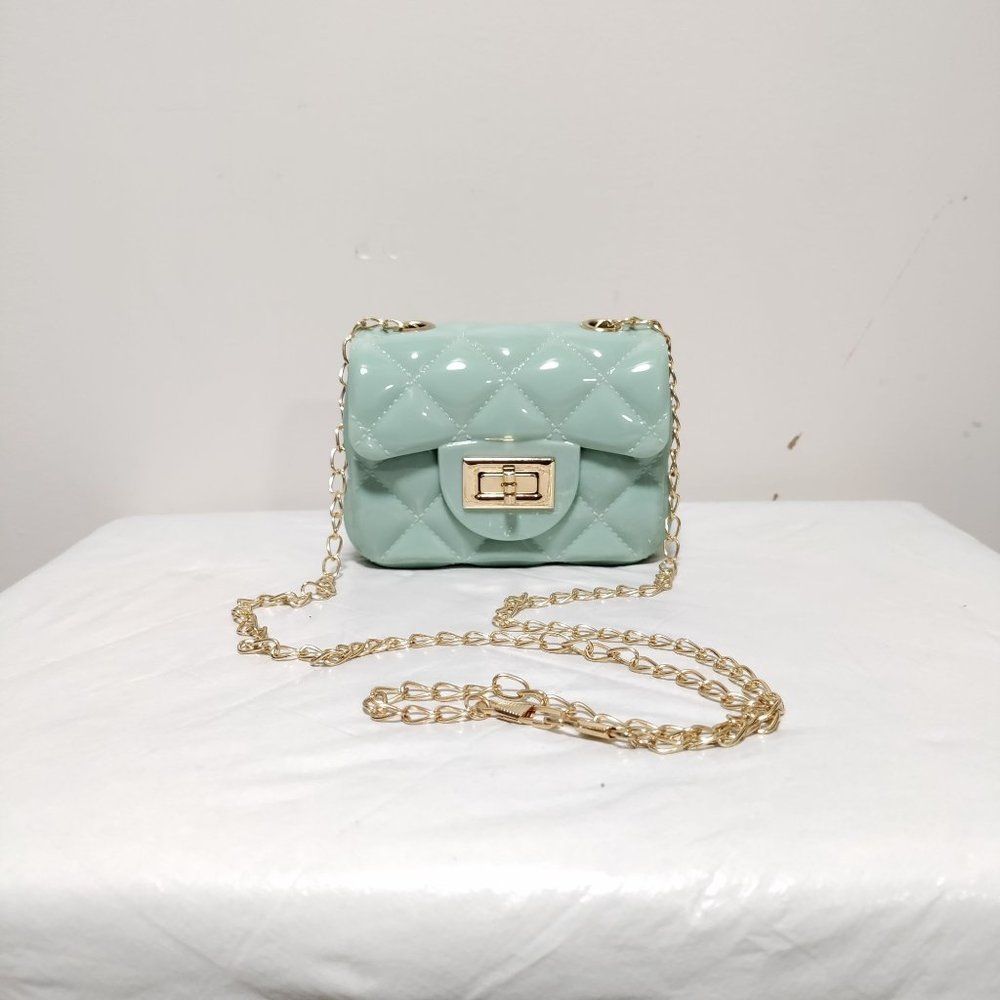 Quilted Jelly Mini Mint Quilted Jelly Clutch Bag